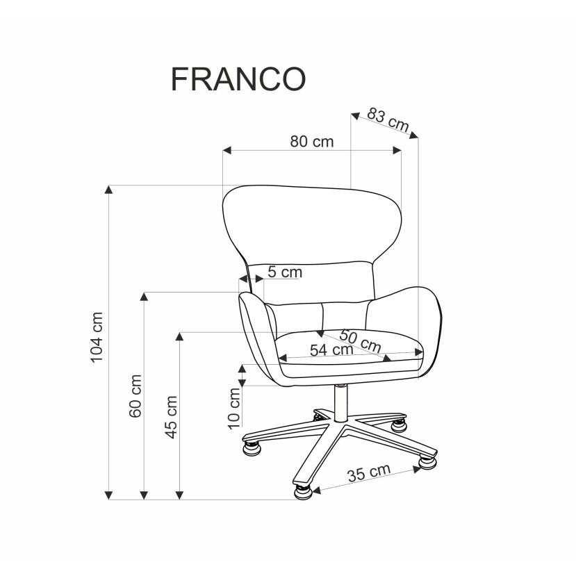 Fotelis FRANCO pilka Fotelis FRANCO pilka