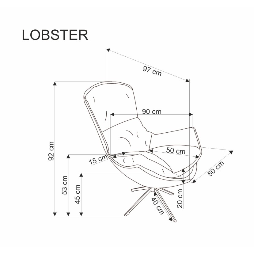 Fotelis LOBSTER smėlio Fotelis LOBSTER smėlio