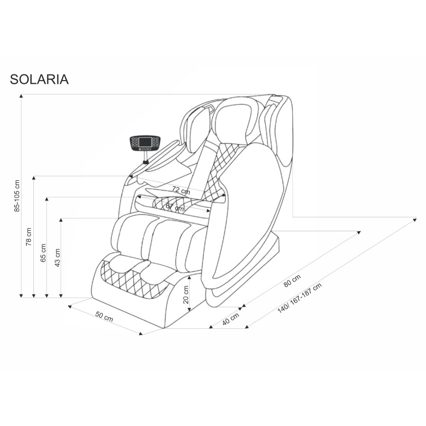 Masažinė kėdė SOLARIA kreminė/pilka/aukso Masažinė kėdė SOLARIA kreminė/pilka/aukso