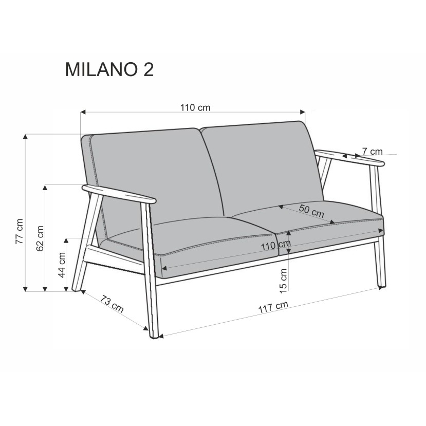 Sofa MILANO 2S smėlio Sofa MILANO 2S smėlio