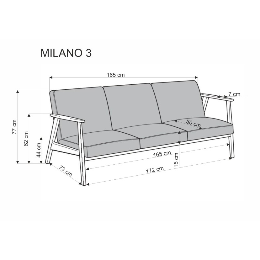 Sofa MILANO 3S smėlio Sofa MILANO 3S smėlio