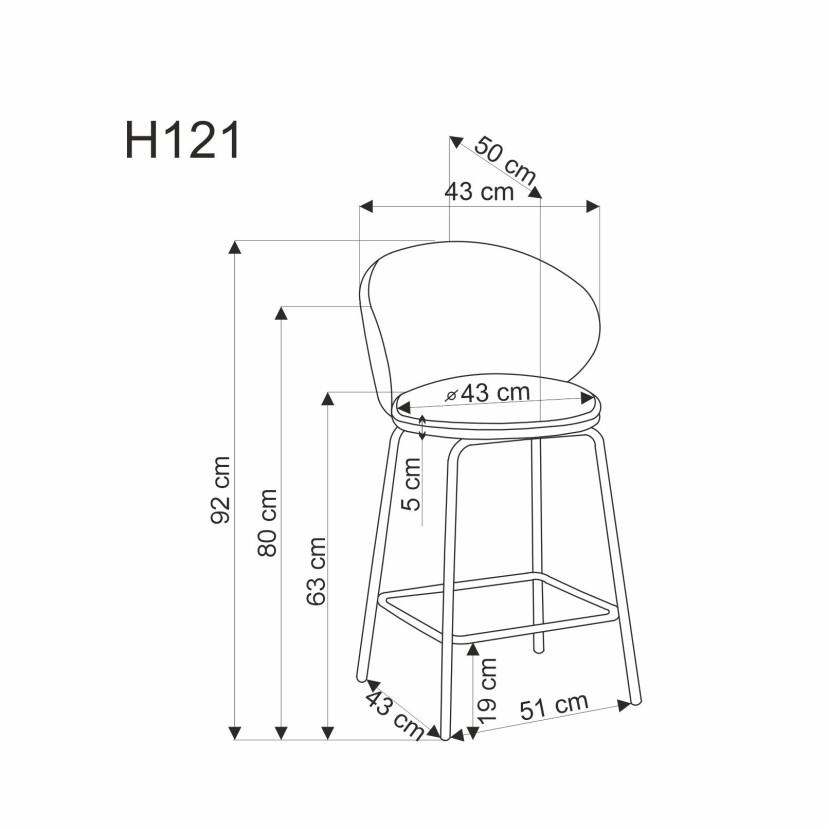 Baro kėdė H121 pilka Baro kėdė H121 pilka