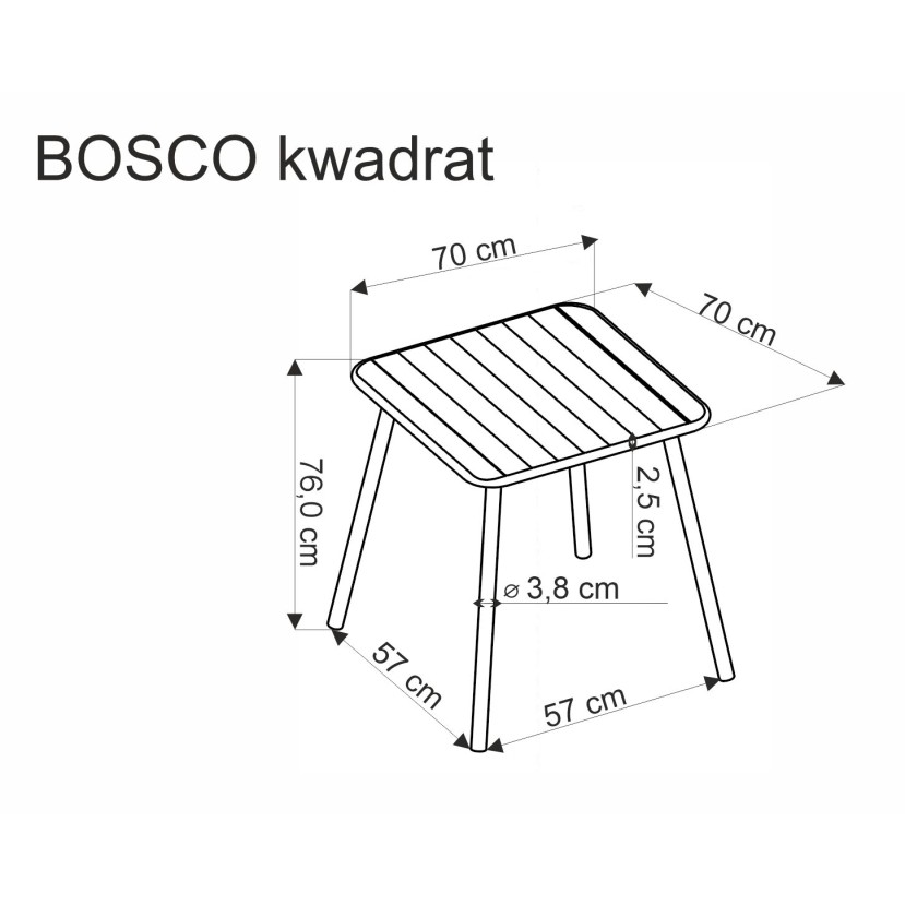 Lauko stalas BOSCO juoda Lauko stalas BOSCO juoda