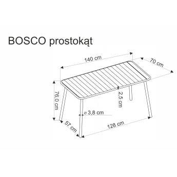 Lauko stalas BOSCO, juodas Lauko stalas BOSCO, juodas
