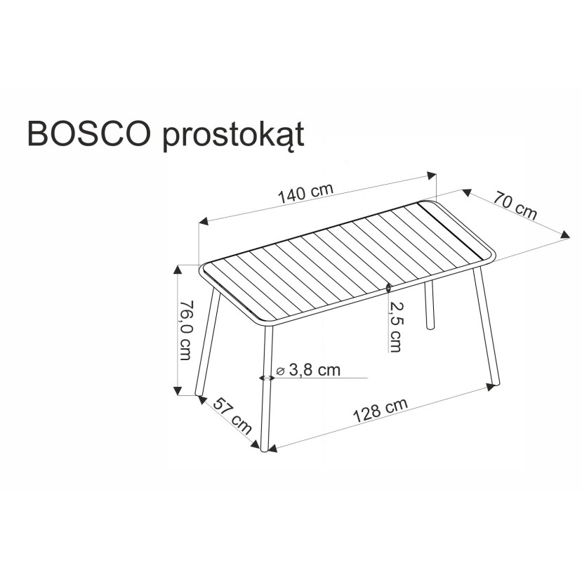 Lauko stalas BOSCO, juodas Lauko stalas BOSCO, juodas