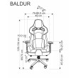 Žaidimų kėdė BALDUR, pilka/juoda Žaidimų kėdė BALDUR, pilka/juoda