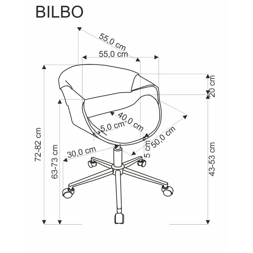 Biuro kėdė BILBO juoda / riešutmedžio Biuro kėdė BILBO juoda / riešutmedžio