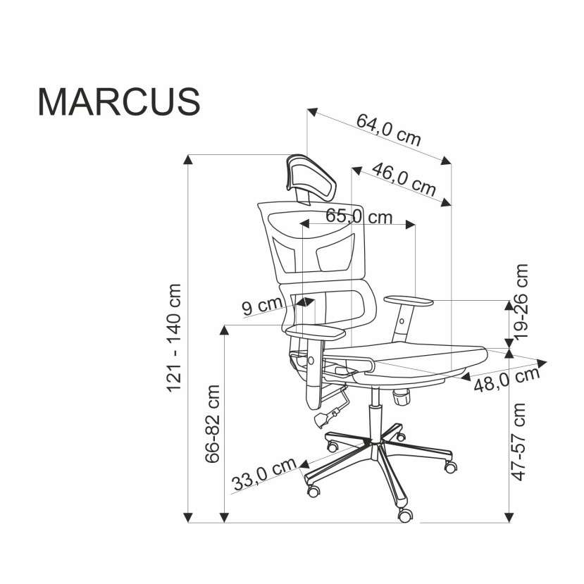 A Ergonominė biuro kėdė MARCUS juoda
