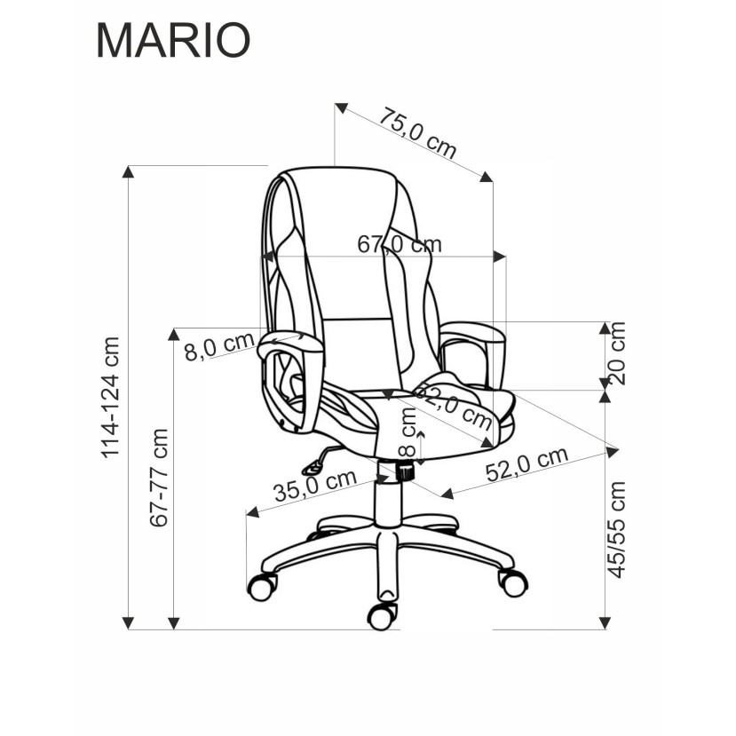 Biuro kėdė MARIO, juoda Biuro kėdė MARIO, juoda