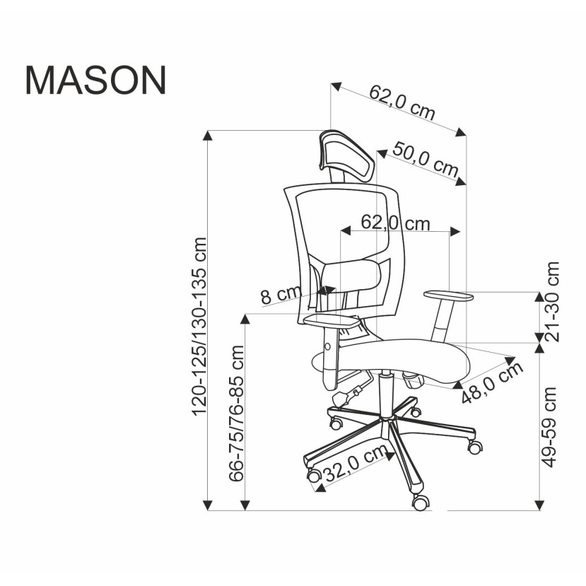 A Ergonominė biuro kėdė MASON juoda A Ergonominė biuro kėdė MASON juoda