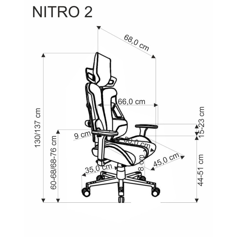 Žaidimų kėdė NITRO 2, pilka/juoda Žaidimų kėdė NITRO 2, pilka/juoda