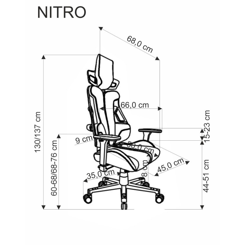 Žaidimų kėdė NITRO, juoda/raudona Žaidimų kėdė NITRO, juoda/raudona
