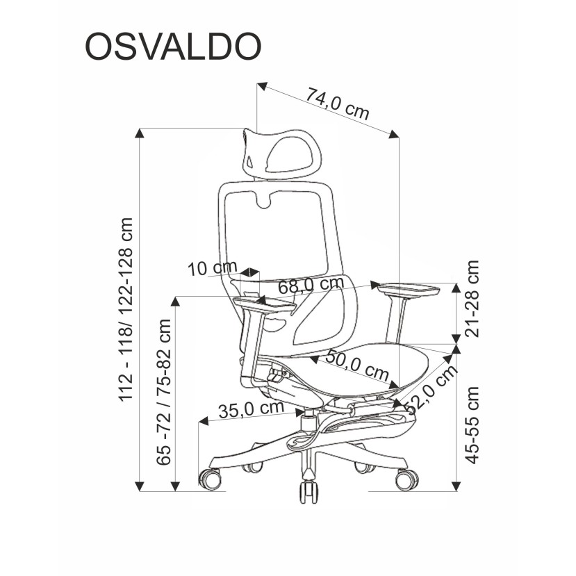 Biuro kėdė OSVALDO, juoda Biuro kėdė OSVALDO, juoda