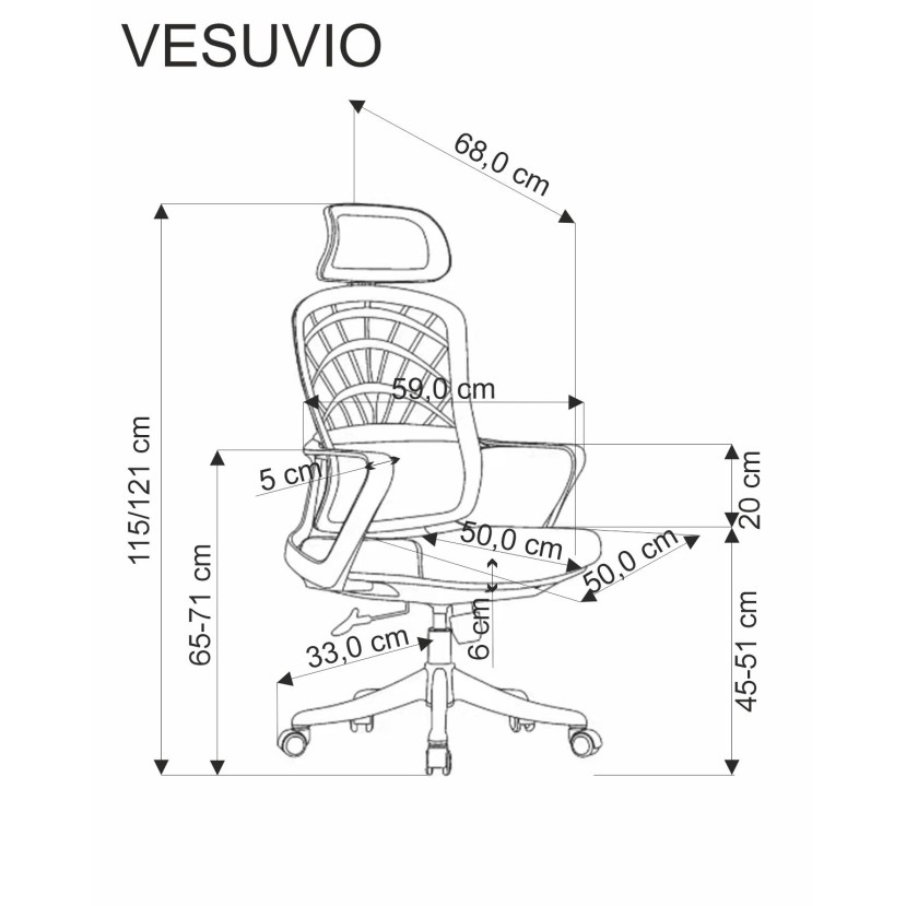 Biuro kėdė VESUVIO, juoda Biuro kėdė VESUVIO, juoda