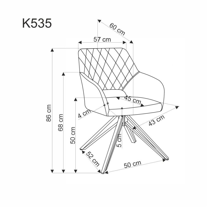 K535 kėdė, smėlio spalvos K535 kėdė, smėlio spalvos