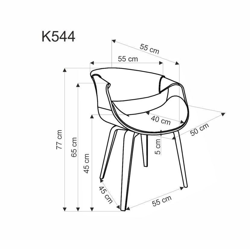 K544 kėdė, pilka/graikinio riešuto K544 kėdė, pilka/graikinio riešuto