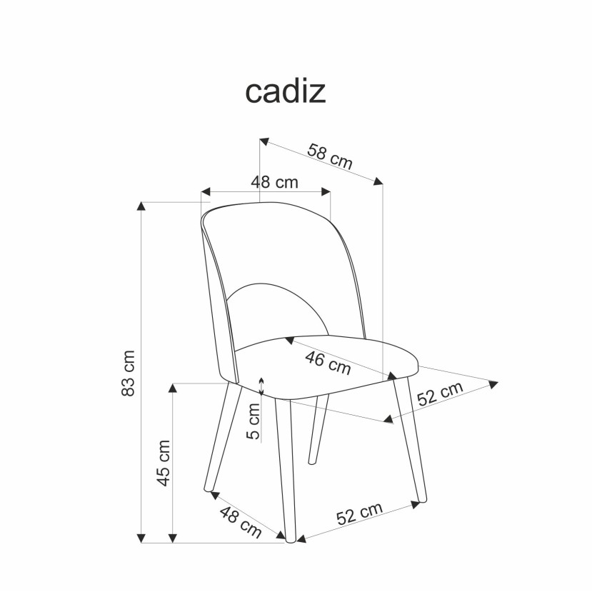 Valgomojo kėdė CADIZ pilka Valgomojo kėdė CADIZ pilka