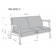 Sofa MILANO 2S alyvinė Sofa MILANO 2S alyvinė