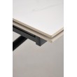 VITORINO prailginimo stalas, spalva: viršus - baltas marmuras, kojos - juodos VITORINO prailginimo stalas, spalva: viršus - baltas marmuras, kojos - juodos