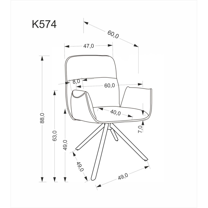K574 tamsiai smėlio spalvos kėdė K574 tamsiai smėlio spalvos kėdė