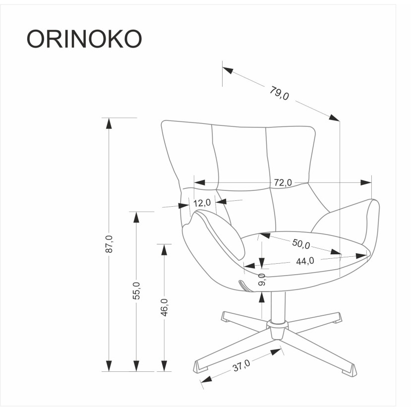 ORINOKO laisvalaikio kėdė, pilka ORINOKO laisvalaikio kėdė, pilka