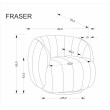 Fotelis FRASER kreminis