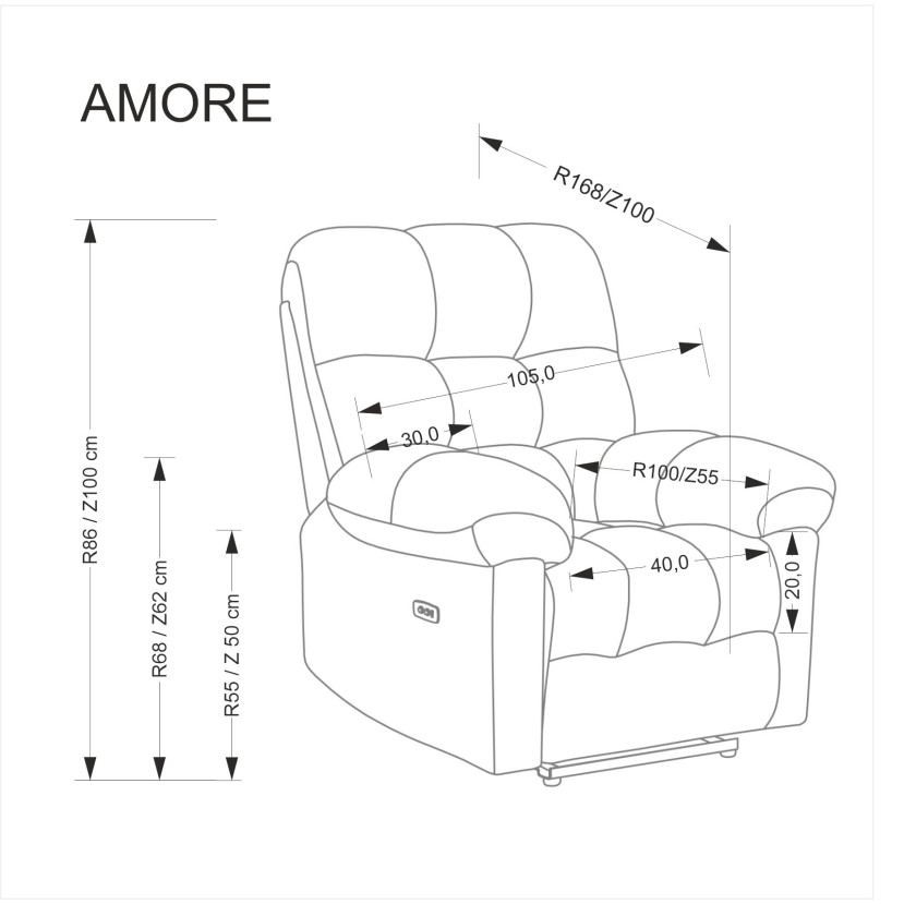 Fotelis AMORE pilka Fotelis AMORE pilka