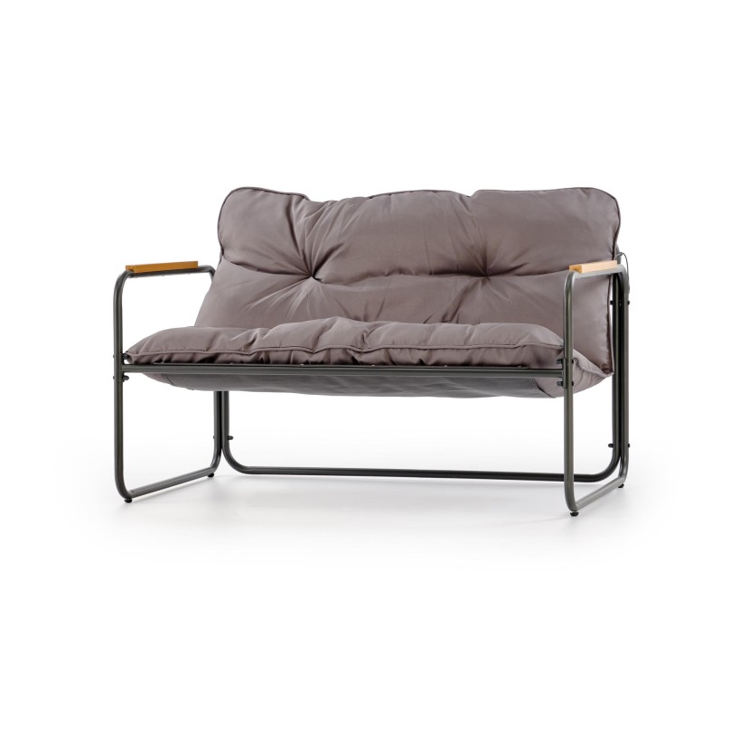 Lauko baldų komplektas HUDSON pilka/ruda ( sofa, kėdė 2x, c. stalas ) Lauko baldų komplektas HUDSON pilka/ruda ( sofa, kėdė 2x, c. stalas )