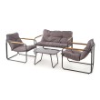 Lauko baldų komplektas HUDSON pilka/ruda ( sofa, kėdė 2x, c. stalas ) Lauko baldų komplektas HUDSON pilka/ruda ( sofa, kėdė 2x, c. stalas )