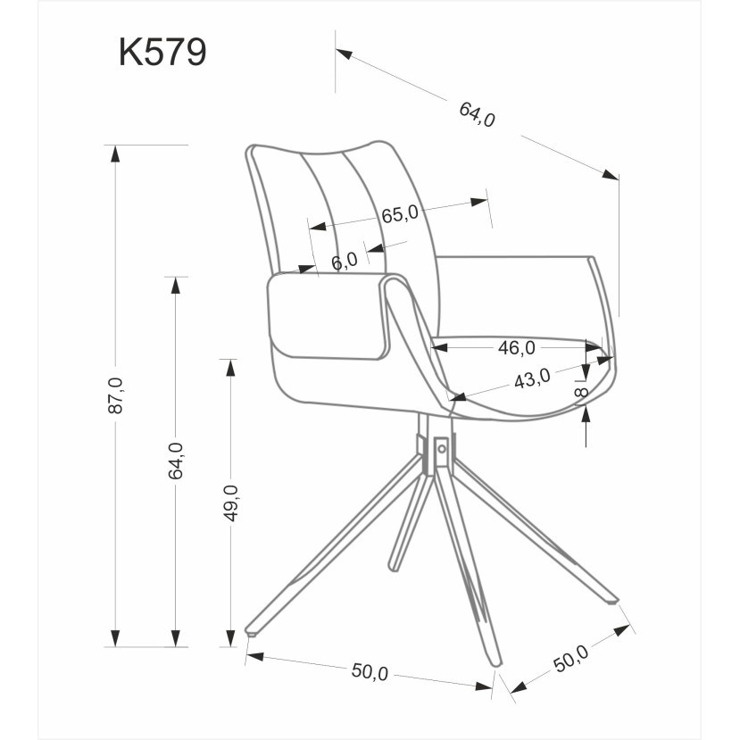 K579 kėdė, pilka