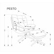 Fotelis PESTO pilka