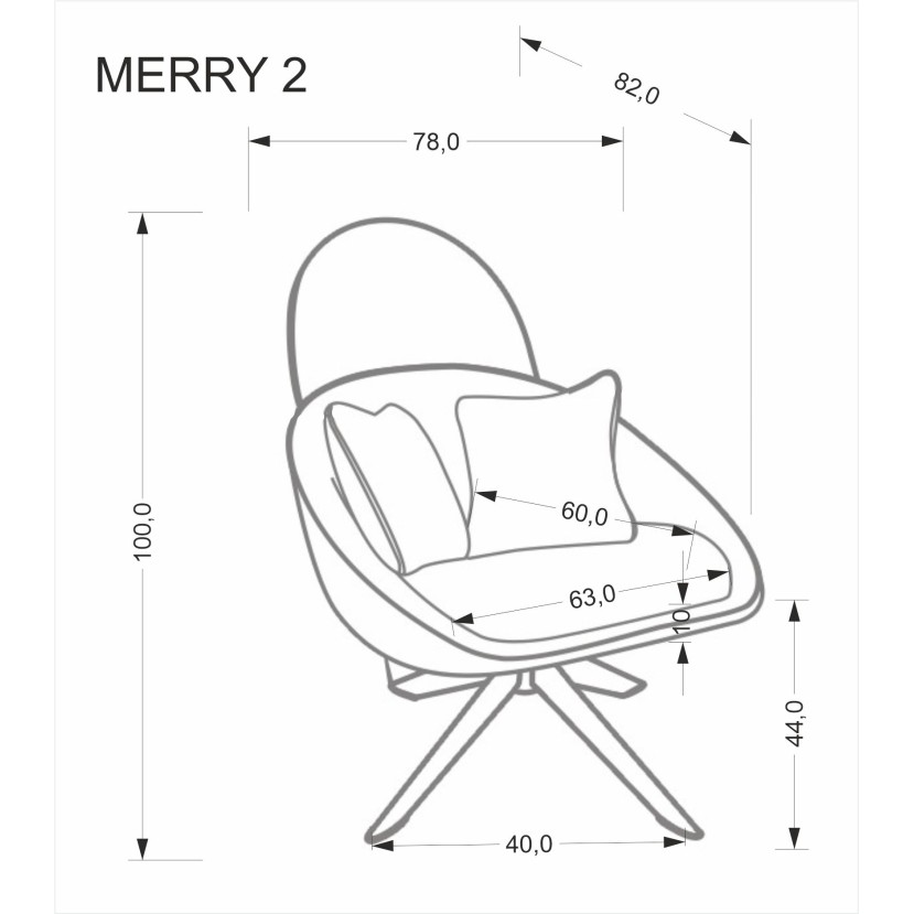 Fotelis MERRY 2 kapučino Fotelis MERRY 2 kapučino