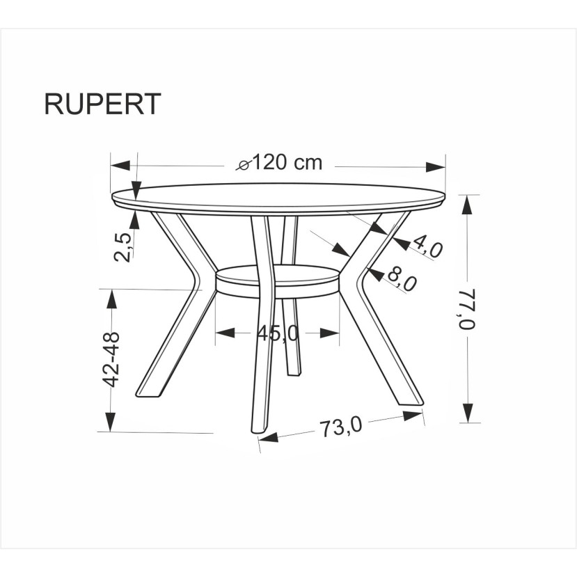 RUPERT apvalus stalas, graikinis riešutas RUPERT apvalus stalas, graikinis riešutas