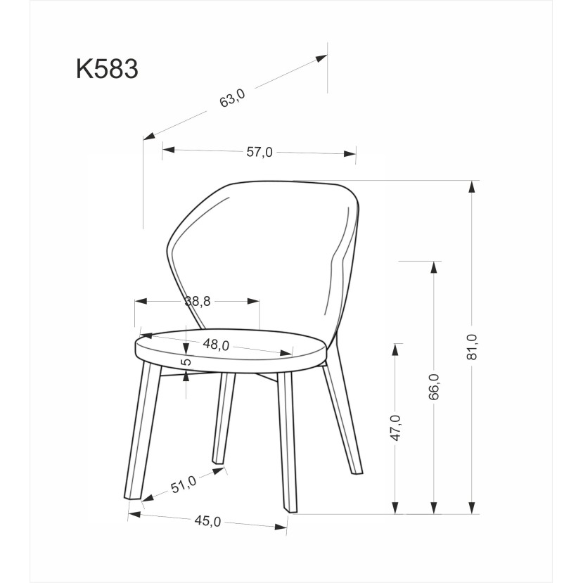 K583 kėdė, riešutmedžio / ruda / smėlio spalvos K583 kėdė, riešutmedžio / ruda / smėlio spalvos
