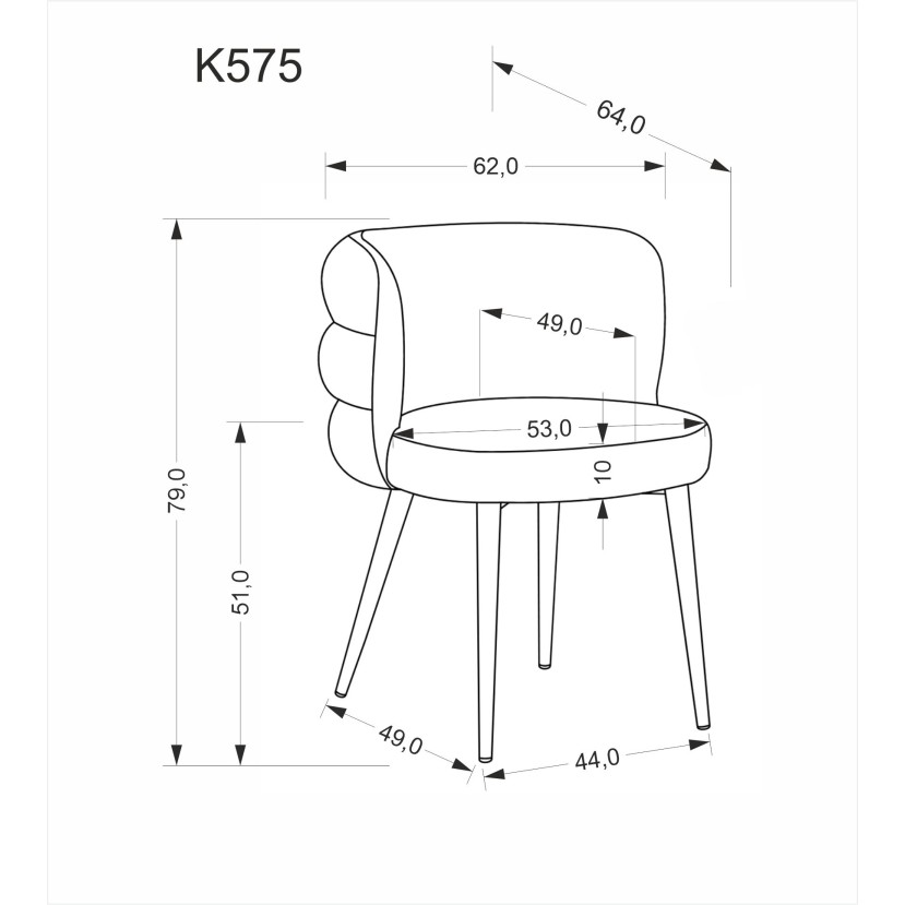 K575 kėdė, pilka K575 kėdė, pilka