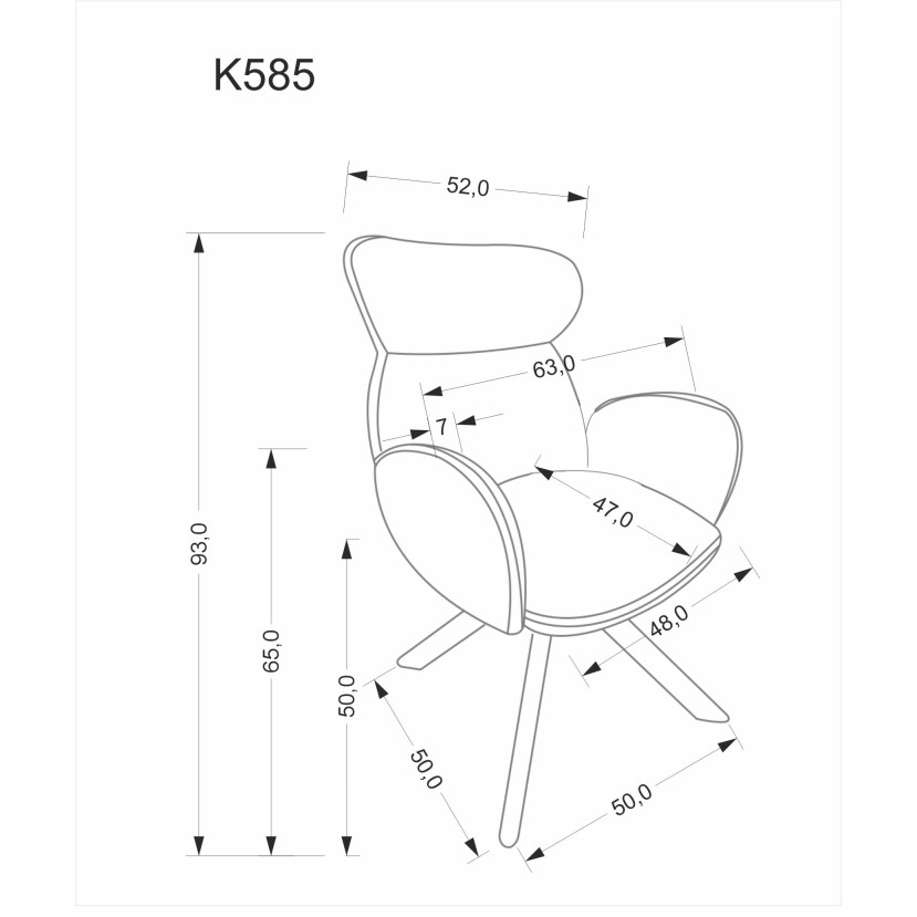 K585 kėdė, tamsiai smėlio spalvos / l.graikinis riešutas K585 kėdė, tamsiai smėlio spalvos / l.graikinis riešutas