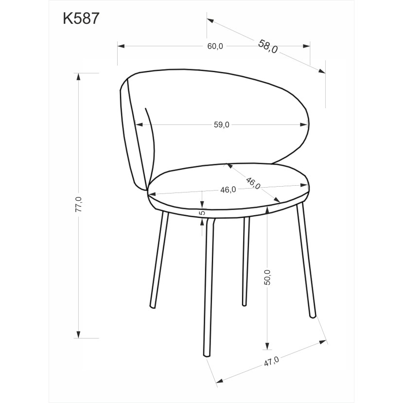 K587 kėdė, smėlio spalvos K587 kėdė, smėlio spalvos
