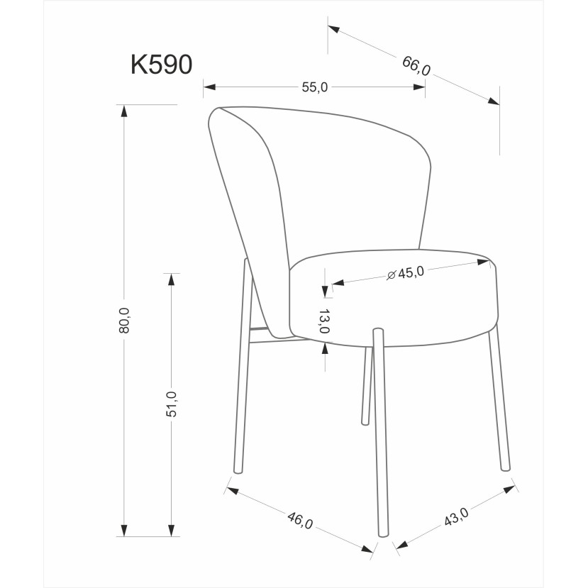 K590 kėdė, pilka K590 kėdė, pilka