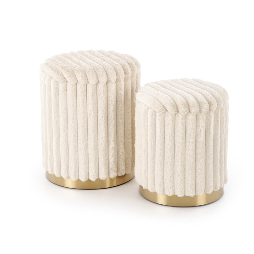 Pufų komplektas FIDO kreminė