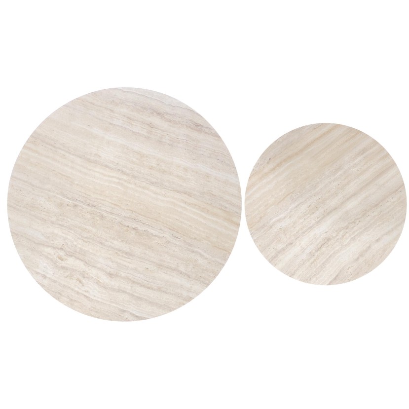 PAOLA set of 2 c. tables, travertine / cashmere PAOLA set of 2 c. tables, travertine / cashmere