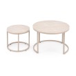 PAOLA set of 2 c. tables, travertine / cashmere PAOLA set of 2 c. tables, travertine / cashmere