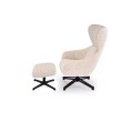 FREDY leisure chair, with stool, l.beige