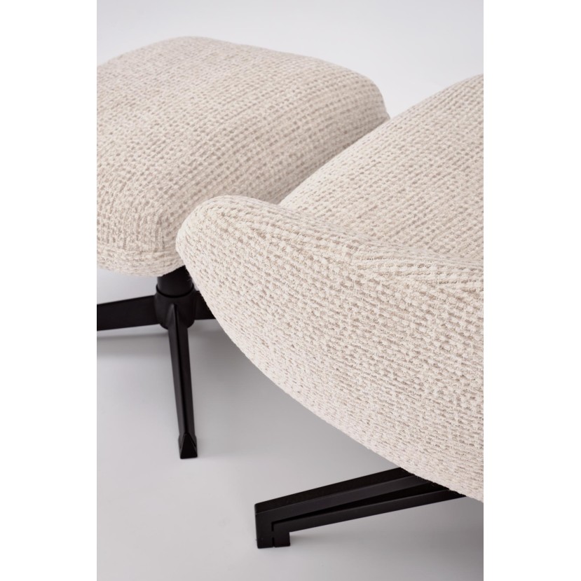 FREDY leisure chair, with stool, l.beige