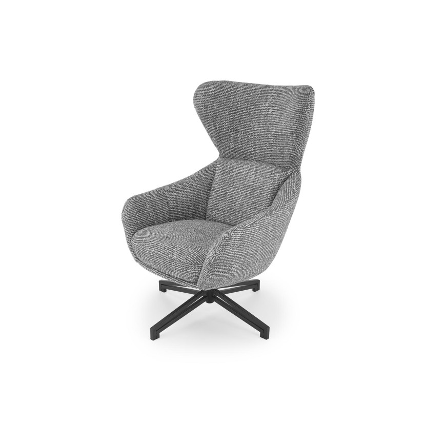 FREDY leisure chair, with stool, grey FREDY leisure chair, with stool, grey