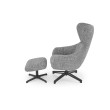 FREDY leisure chair, with stool, grey FREDY leisure chair, with stool, grey