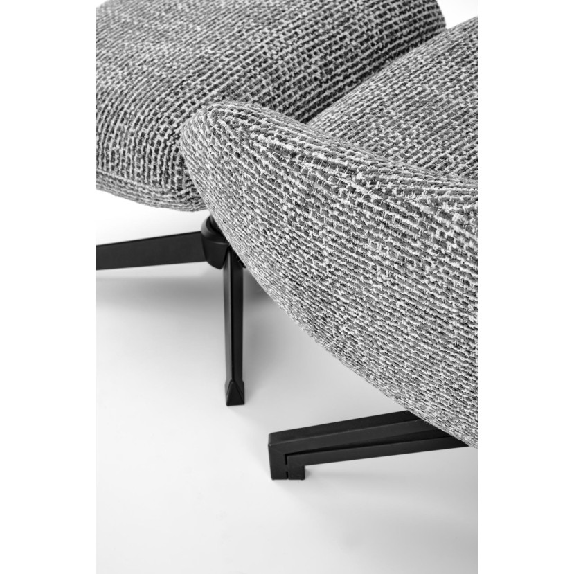 FREDY leisure chair, with stool, grey FREDY leisure chair, with stool, grey
