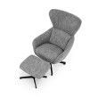 FREDY leisure chair, with stool, grey FREDY leisure chair, with stool, grey