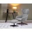 FREDY leisure chair, with stool, grey FREDY leisure chair, with stool, grey