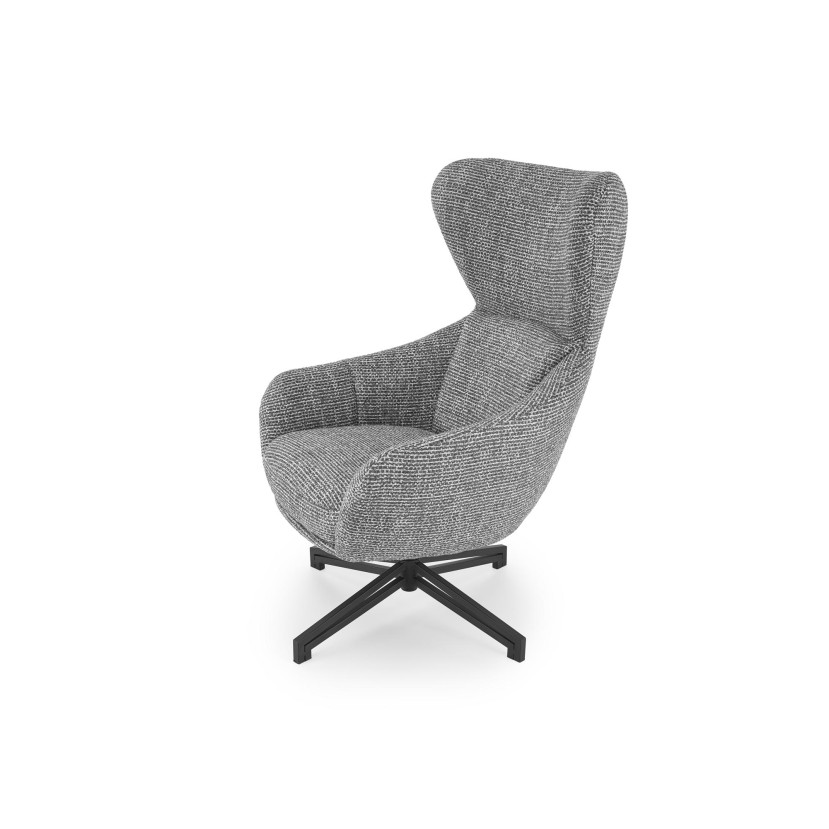 FREDY leisure chair, with stool, grey FREDY leisure chair, with stool, grey