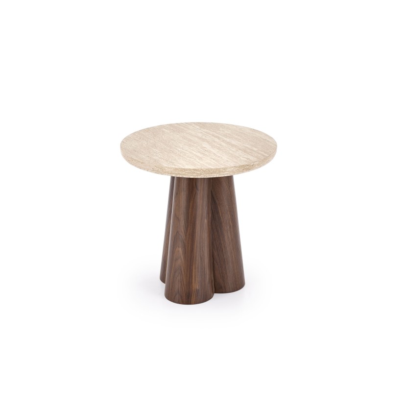 FRIDA S  c.table travertine / walnut